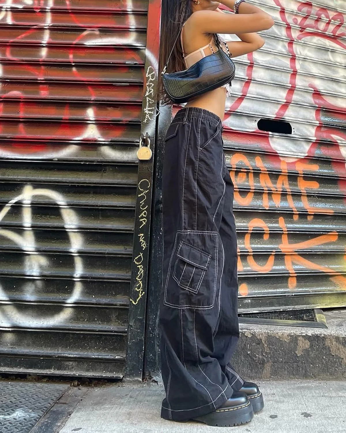 Contrast Stitch Baggy Cargo - Image 2