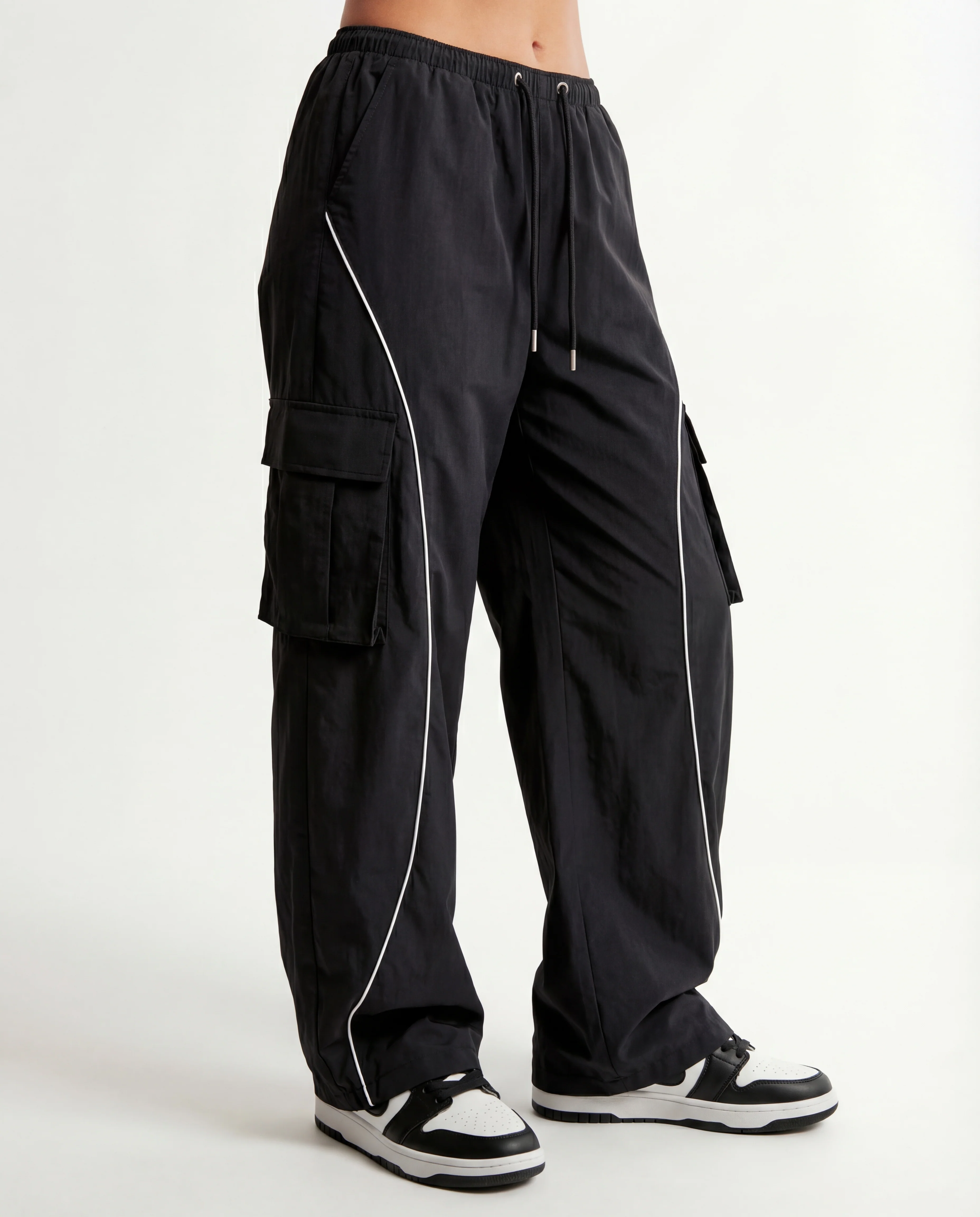 Striped baggy Korean Cargo Pants - Image 2