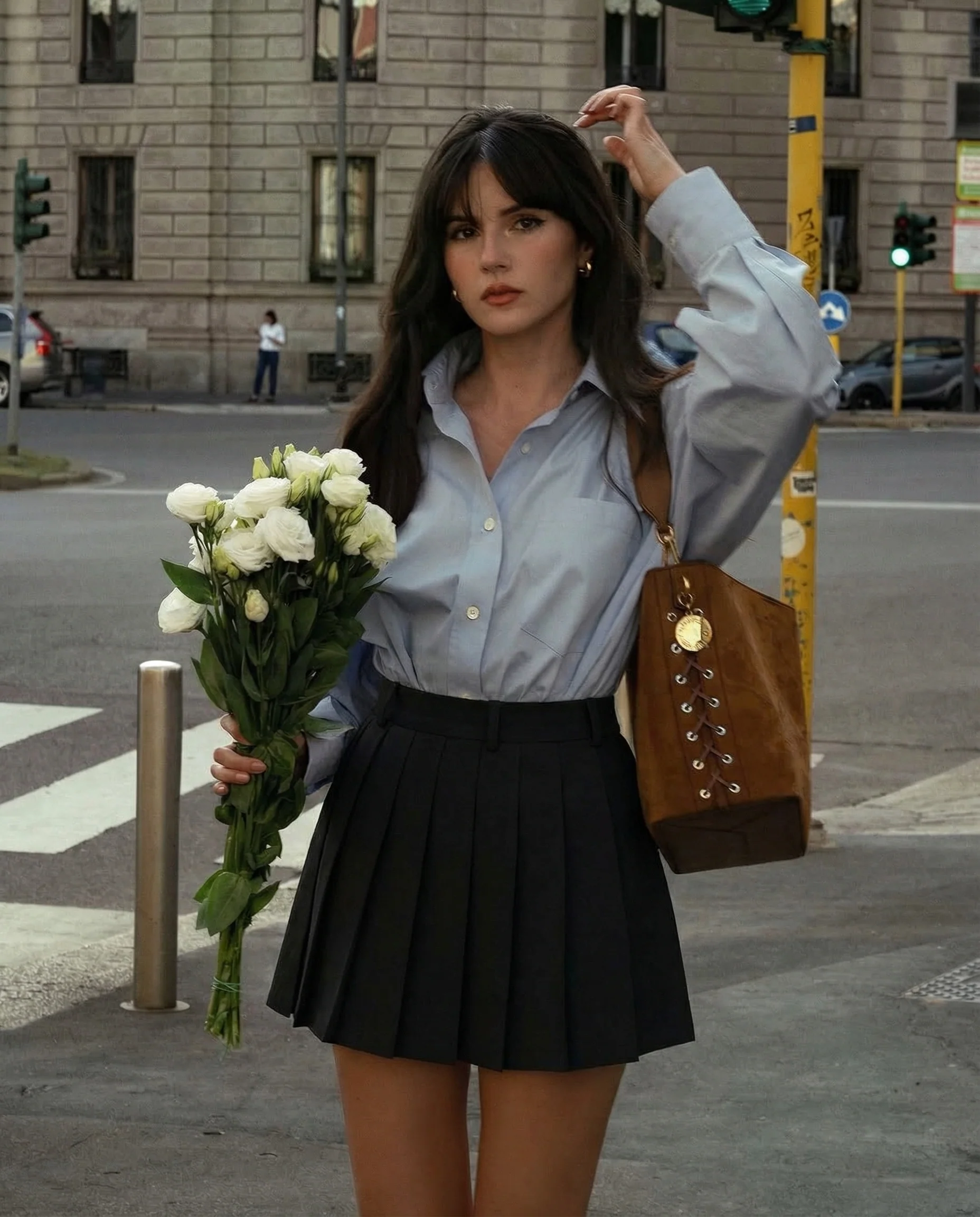Pleated Mini Black Skirt