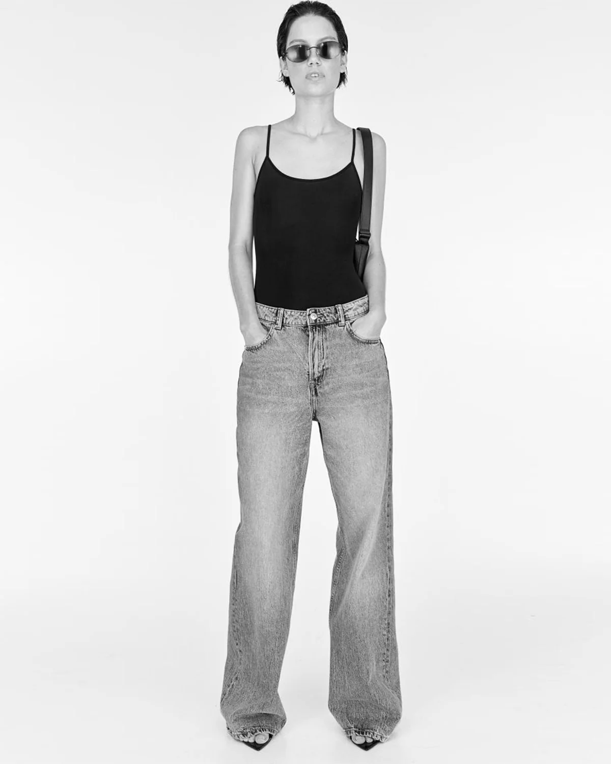 Washed Grey Straight Fit Jeans - Image 2